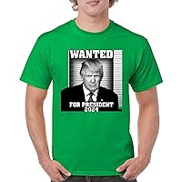 Donald Trump Wanted for President 2024 T-Shirt Mugshot MAGA America First Republican Conservative FJB Men's Tee