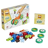 PLUS PLUS Big - Make & GO! - 29 Pieces - Construction Building Stem/Steam Toy, Interlocking Large Puzzle Blocks for Toddlers and Preschool