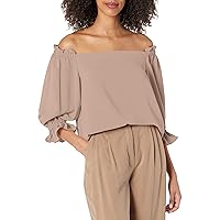 Trina Turk Women's Loose Fit Off The Shoulder Long Sleeve