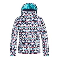 Roxy Girls Girls Jetty Waterproof Breathable Patterned Ski Jacket Geofluo Blue 14 - Chest 31.5
