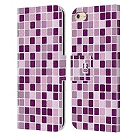 Pink Mosaic Tiles Leather Book Wallet Case Cover Compatible with Apple iPhone 6 / iPhone 6s