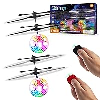 Force1 Orbiter Flying Orb Ball Hand Operated Drones for Kids - 2 Flying Ball Drone Toys with Remotes, LED Hand Controlled Drone Orb Toy Indoor Drone Hover Ball Hand Drone Floating Mini UFO Flying Toy