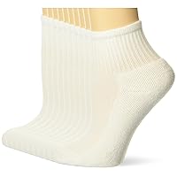 Hanes Girls White Ankle Socks Pack, Cushioned Socks, Uniform Socks For Girls, 10-Pairs