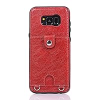 Ultra Slim Case For Samsung Galaxy S8 phone case PU leather lanyard protective case, with card holder, adjustable and detachable anti-lost lanyard wallet, for Samsung Galaxy S8. Phone Back Cover