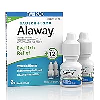 Alaway Antihistamine Eye Drops, Allergy Relief from Itchy Eyes, Works in Minutes, Provides Relief for up to 12 Hours, Clinically Tested Prescription Strength Formula, 0.34 Fl Oz (Pack of 2)