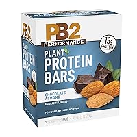 PB2 Performance Chocolate Almond Butter Protein Bars - 13 Grams of Plant Based Protein (Box of 5 Bars)