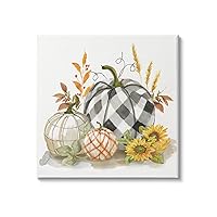Stupell Industries Patchwork Patterned Pumpkins Fall Harvest Still Life, Designed by Nan Canvas Wall Art, 24 x 24, Multi-Color