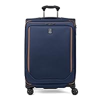 Travelpro Crew Classic Lightweight Softside Expandable Checked Luggage, 8 Wheel Spinner Suitcase, TSA Lock, Men and Women, Checked Medium 25-Inch, Patriot Blue