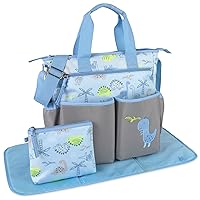 Crossbody Dinosaur Diaper Bag Tote with Changing Station for Baby Boy, 3 Piece Diaper Bag Set