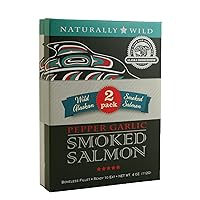 Wood Crate With 1 Each Smoked Salmon, & Pepper Garlic Fillet, 8 Ounce Box