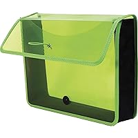 Lion Expand-N-File Poly Expanding Wallet, Letter (9-1/2 inch x 12 inch), 3 inch Gusset, Transparent Green, 1 Wallet (48160-GR)