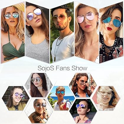 SOJOS Trendy Aviator Sunglasses for Women and Men