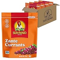 California Sun-Dried Zante Currants - (4 Pack) 8 oz Resealable Bag - Dried Fruit Snack for Lunches and Snacks