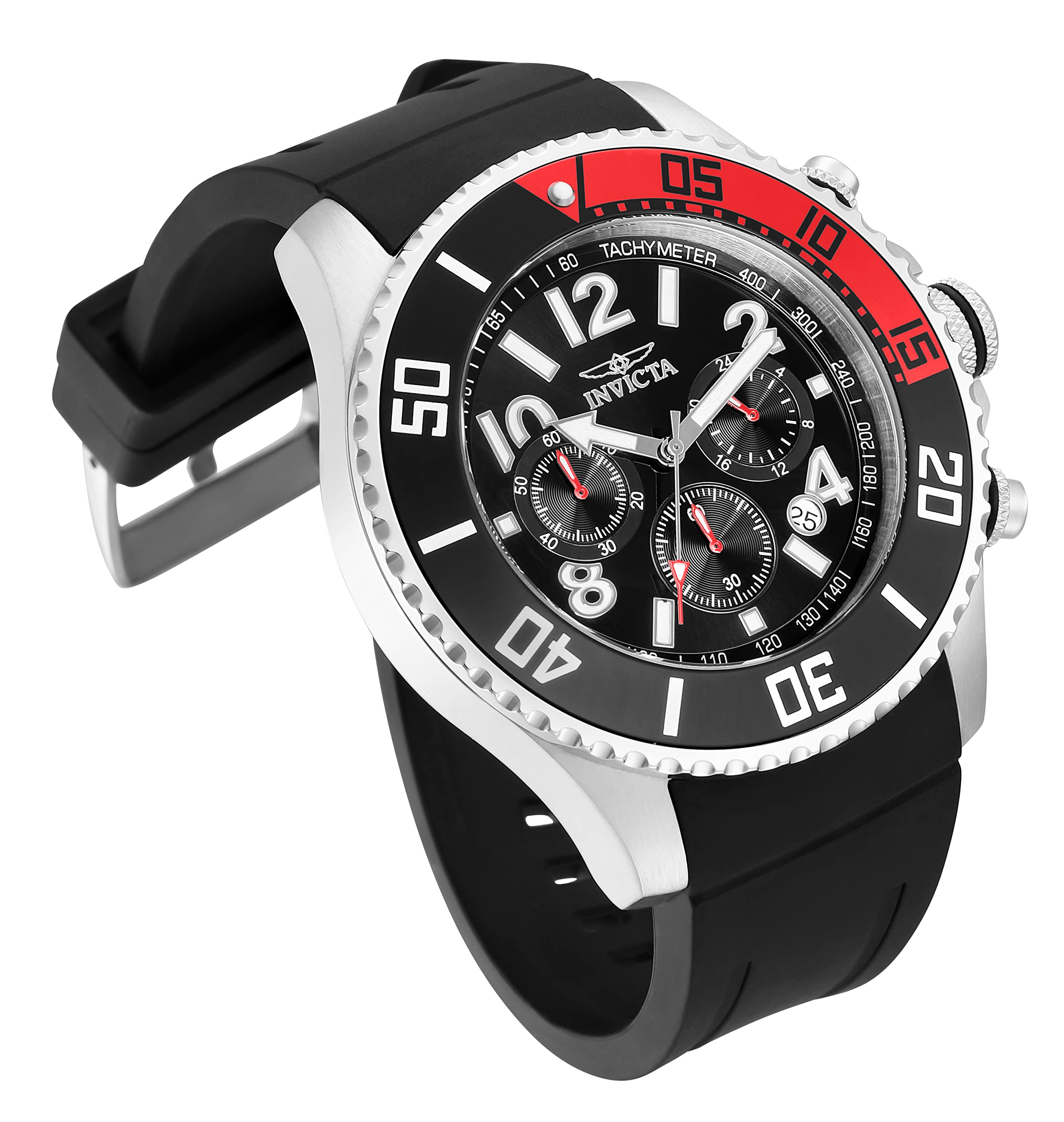 Invicta Men's Pro Diver 48mm Stainless Steel and Polyurethane Chronograph Quartz Watch, Black (Model: 15145, 13730, 13729)