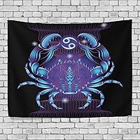 WellLee ALAZA Wall Tapestry,Fantasy 12 Constellation Zodiac Signs Cancer,Dorm Throw Bedroom Living Room Window Doorway Curtain Home Decor,Tapestry Wall Hanging,60x51 Inch