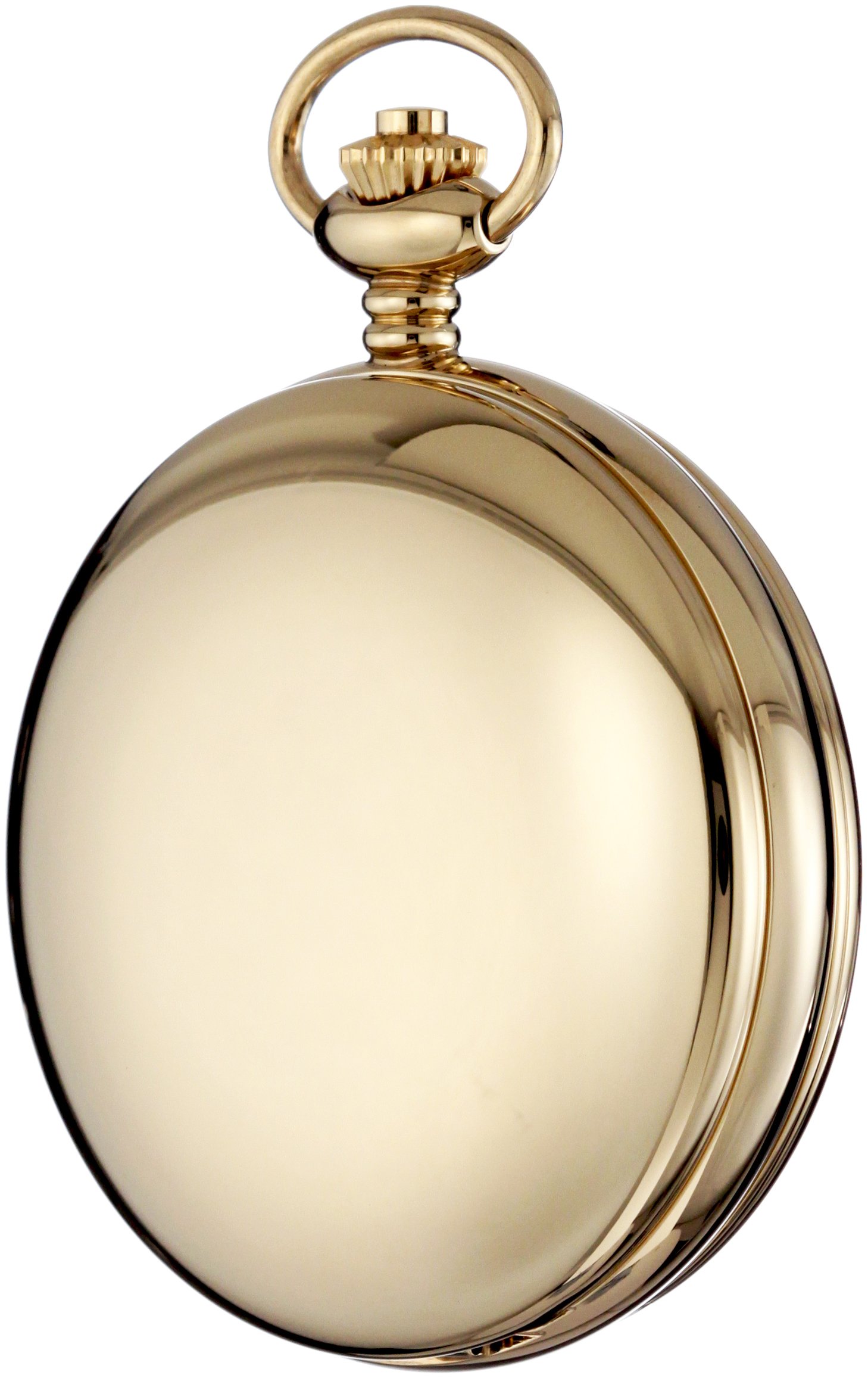 Charles-Hubert, Paris 3907-GRR Premium Collection Gold-Plated Stainless Steel Polished Finish Double Hunter Case Mechanical Pocket Watch