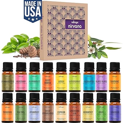 Natrogix Essential Oils 18 Pack 10ml Made in USA 100% Pure Natural Essential Oil Set Essential Oils for Diffuser Humidifier
