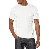 Brooks Brothers Men's Short Sleeve Cotton Crew Neck Logo T-Shirt, White, Large