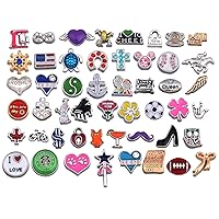 RUBYCA Metal Floating Charms for Glass Living Memory Locket Wholesale Gold Silver Color Lot Mix 10 DIY