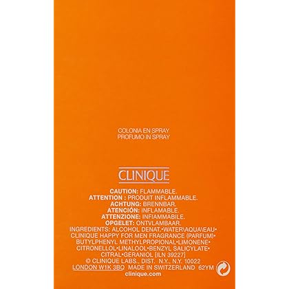 Clinique Happy for Men Eau de Toilette Spray, 3.4 Ounce