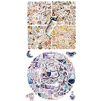 200Pcs Aesthetic Boho Stickers for Water Bottles + 100Pcs Aesthetic Moon Stickers