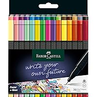 Faber-Castell 151630 Grip Finepen Fineliner with Metal Fibre Tip 0.4 mm Pack of 30