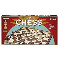 Family Classics Chess by Pressman - with Folding Board and Full Size Chess Pieces