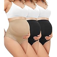 3 Packs Lace Maternity Underwear Maternity Shorts Over Bump Seamless Pregnancy Shapewear for Maternity Dress