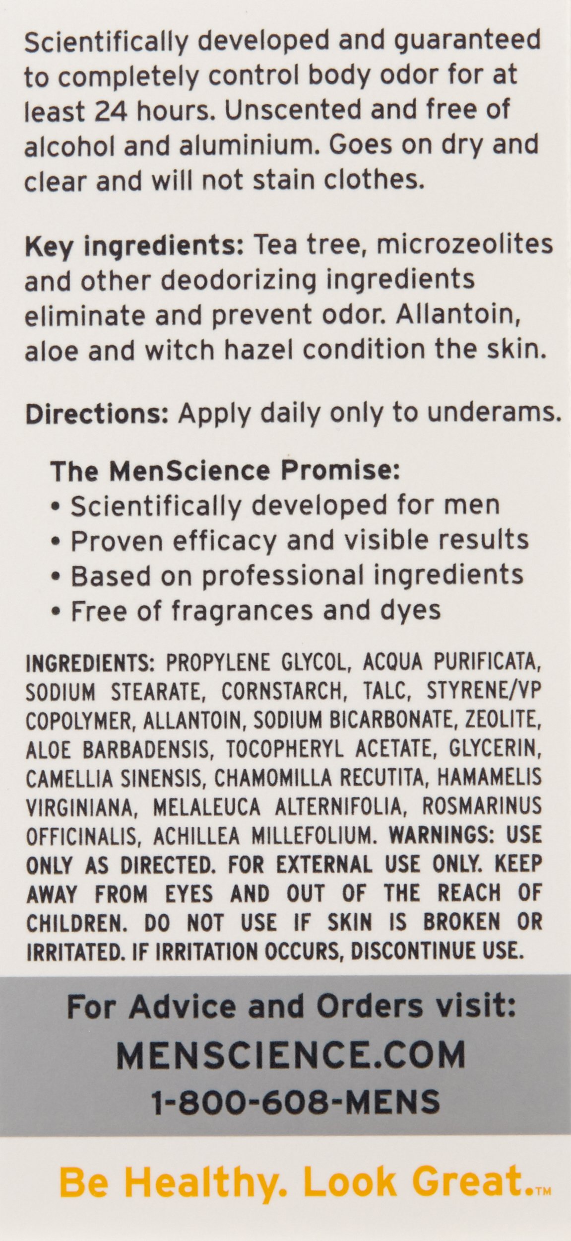 MenScience Androceuticals Advanced Deodorant, 2.6 oz (Pack of 1)