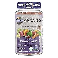 Organics Prenatal Gummies Multivitamin with Vitamin D3, B6, B12, C & Folate for Healthy Fetal Development – Organic, Non-GMO, Gluten-Free, Vegan, Berry Flavor, 30 Day Supply