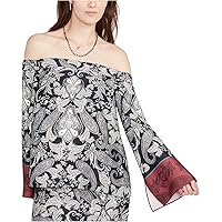 Rachel Roy Womens Paisley Peasant Blouse