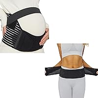 NeoTech Care Maternity Belt (Black, M) & Postpartum Band Bundle (Black, M)