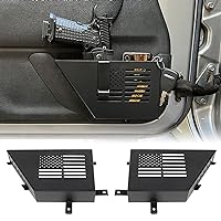 MAIKER Metal Front Door Storage Box, Door Side Insert Organizer Box Pockets for 2007-2018 Jeep Wrangler JK 2/4 Door 2pcs(Black)