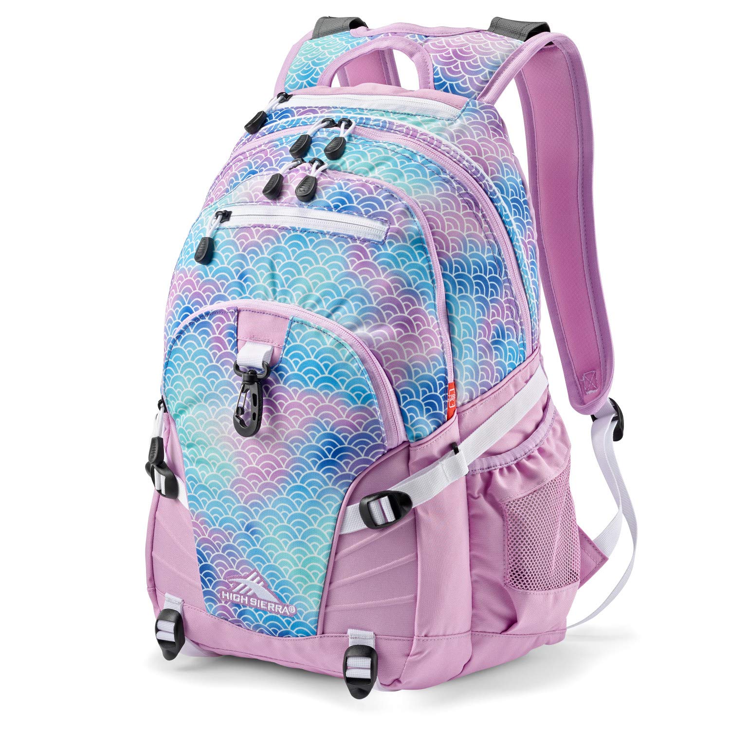 High Sierra Loop Backpack, Travel, or Work Bookbag with tablet sleeve, One Size, Rainbow Scales