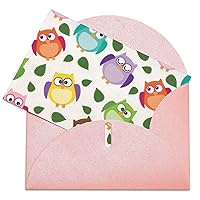 Colourful Owls Pattern Greeting Cards Blank Note Cards with Envelope Anniversary Card Thanks Card 4 X 6 Inches