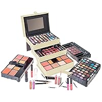 SHANY All In One Makeup Kit (Eyeshadow, Blushes, Face Powder, Lipstick, Eye liners, Makeup Pencils and Makeup Mirror - Makeup Set With Reusable Makeup Storage Box - White