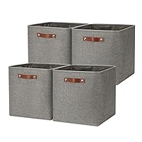 DULLEMELO Cube Storage Boxes,13 inch Fabric Baskets Closet Storage Bins for Home Organization and Storage,Stackale Gift Baskets Empty for Nursery Clothes Toys Kids Storage(Grey)