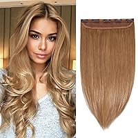 Benehair Hair Extensions Clip in Human Hair Highlighted Strawberry Blonde Hair Extensions Real Human Hair Straight Remy Hair Clip in Hair Extensions Double Weft 18inch 5 Clips