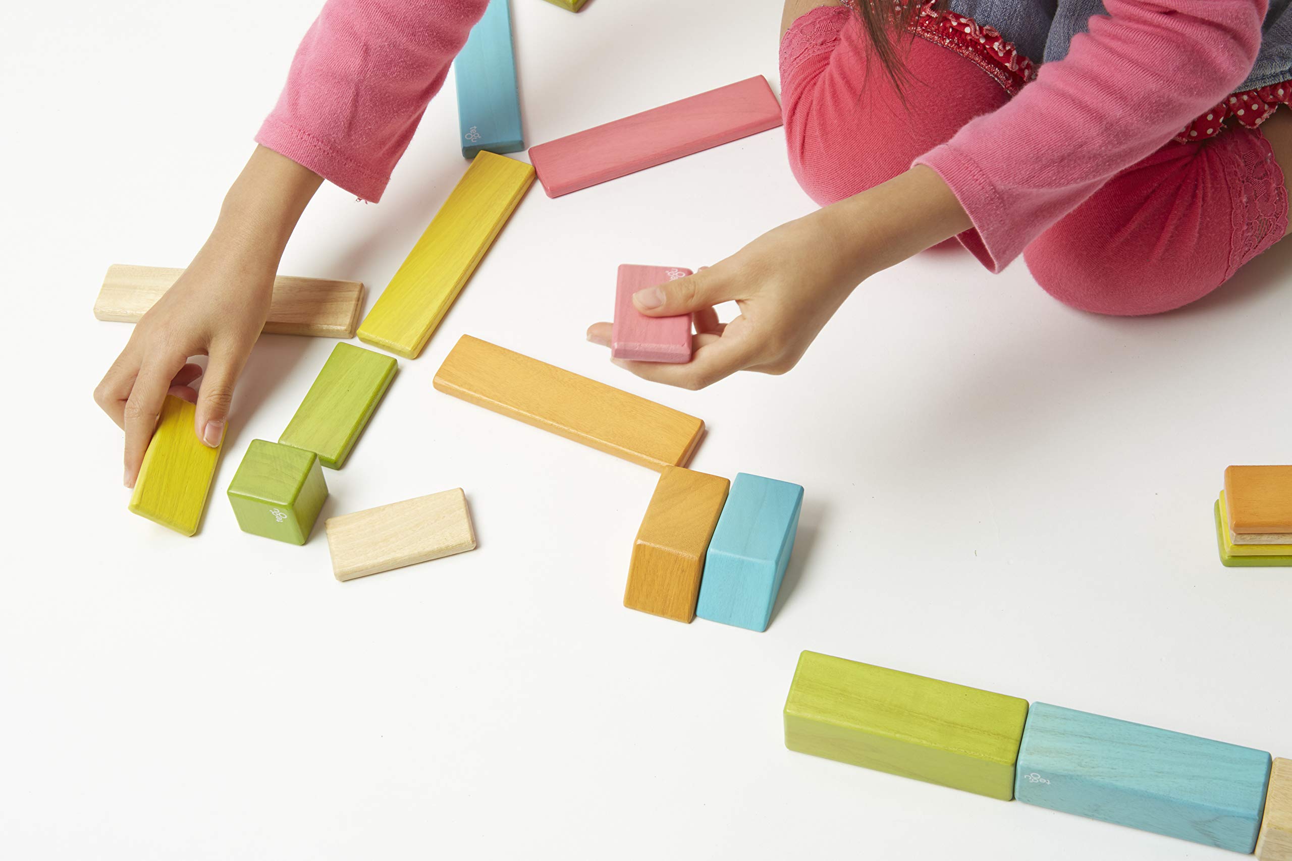 42 Piece Tegu Magnetic Wooden Block Set, Tints, 1-99 years old