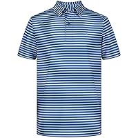 IZOD Boys' Performance Golf Grid Short Sleeve Stretch Collared Polo Shirt