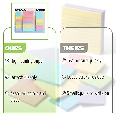 Mr. Pen- Sticky Notes Set, Assorted Sizes, 15 pcs, Pastel Colors