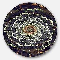 Silver Metallic Fabric Flower-Digital Art Round MT7274-C11-Disc of 11 inch, 11'' H x 11'' W x 1'' D 1P