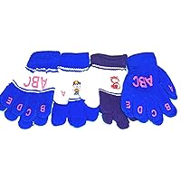 Set of Four Pairs One Size Magic Gloves for Infants Toddlers Ages 1-4 Years