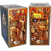 Book Nook Kit, 3D Wooden Miniature Miniature Dollhouse kit Crafts for Adults, Tiny House Kit to Live in with LED Lights.