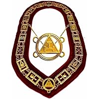 Masonic Collar ROYAL ARCH MARK MASTER GOLD PLATED // RED BACKING DMR-300GR