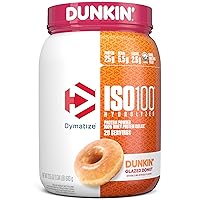 Dymatize ISO100 Hydrolyzed Protein Powder, 100% Whey Isolate, Dunkin' Glazed Donut Flavor, 20 Servings, Gluten-Free