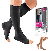 mediven Plus for Men & Women, 20-30 mmHg – Knee High Compression Socks with Silicone Top Band, Open Toe Leg Circulation, Opaque Leg Support Compression Coverage, II-Extra-Wide-Petite, Black mediven Plus for Men & Women, 20-30 mmHg – Knee High Compression Socks with Silicone Top Band, Open Toe Leg Circulation, Opaque Leg Support Compression Coverage, II-Extra-Wide-Petite, Black