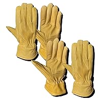SKYDEER Winter Gloves with Full Special Wild Deerskin Leather Shell and TR2 Socked Lining for Cold Weather Work (2 Pairs, SD8683T/M)
