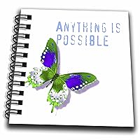 3dRose db_31421_3 Anything is Possible Butterfly Inspirational Quotes-Mini Notepad, 4 by 4