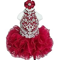 HuaMei Baby Girls Halter Ruffled Kids Birthday Party Cupcake Pageant Dresses